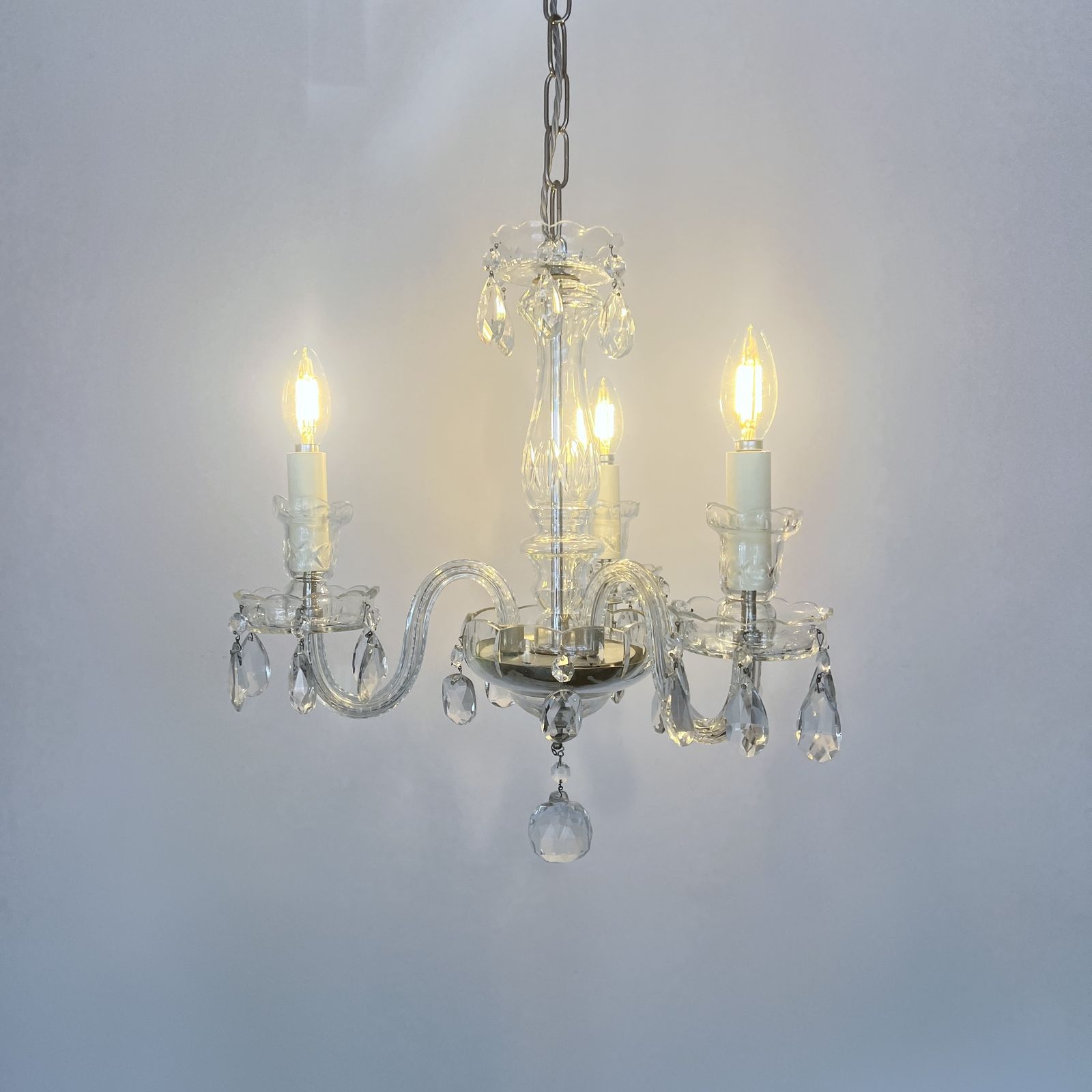 photo furniture Three Arm Czech Crystal Chandelier