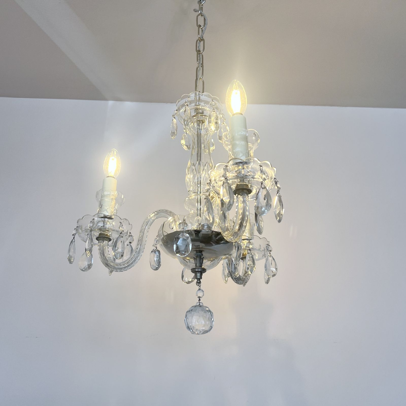 photo for sale Three Arm Czech Crystal Chandelier