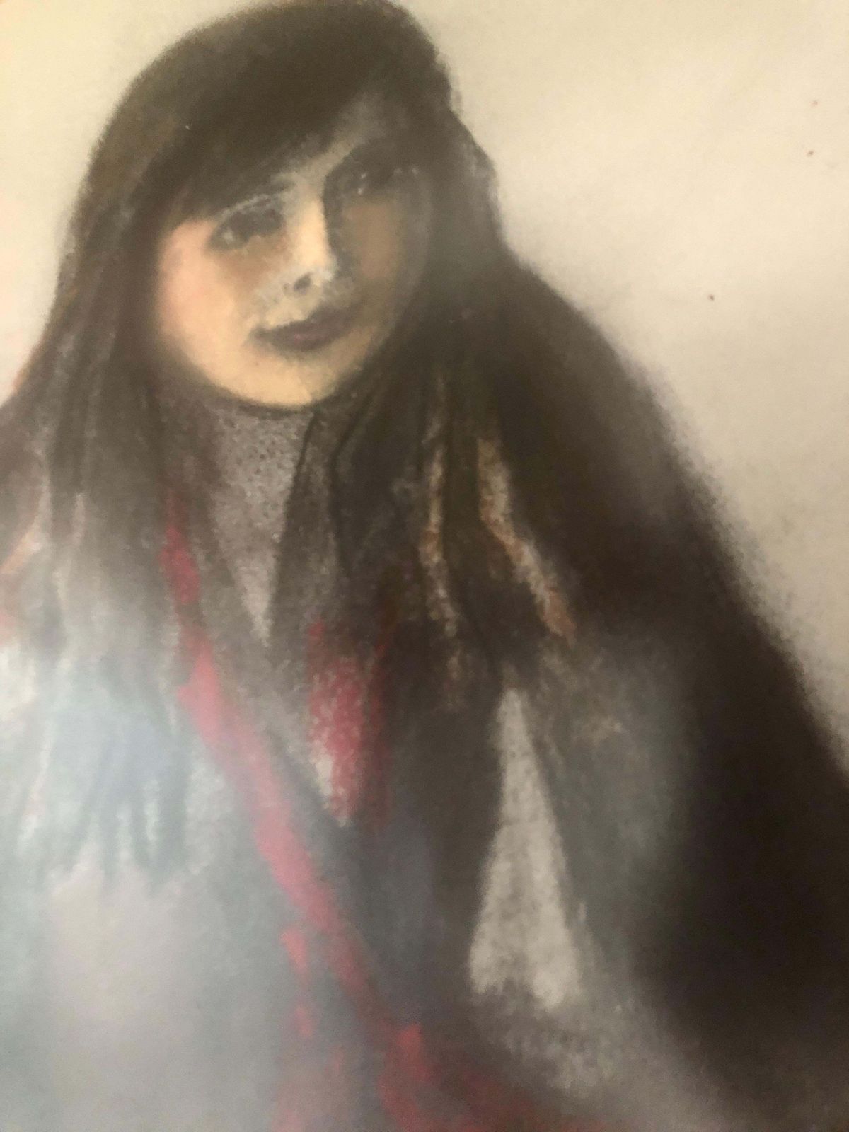 Rafael Duran Benet Sit Woman Pastel Drawing 1979 photo vinterior