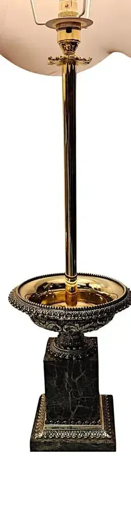 A Stunning Pair Of 19th Century Ormolu And Marble Tazza Urns Converted To Table Lamps photo Lighting