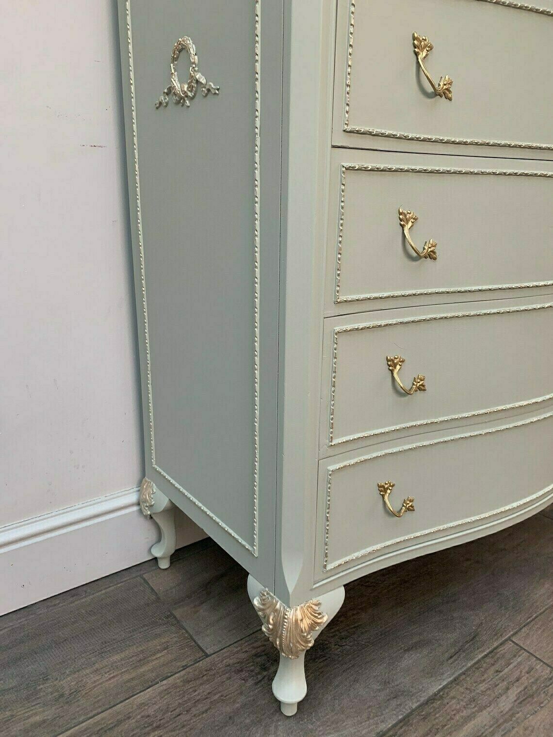 Chest Of Drawers, Olympus Louis Tallboy Chest Of Drawers Bedroom Storage In Light Green, 5 Drawers. I Can Paint In Any Colour photo furniture