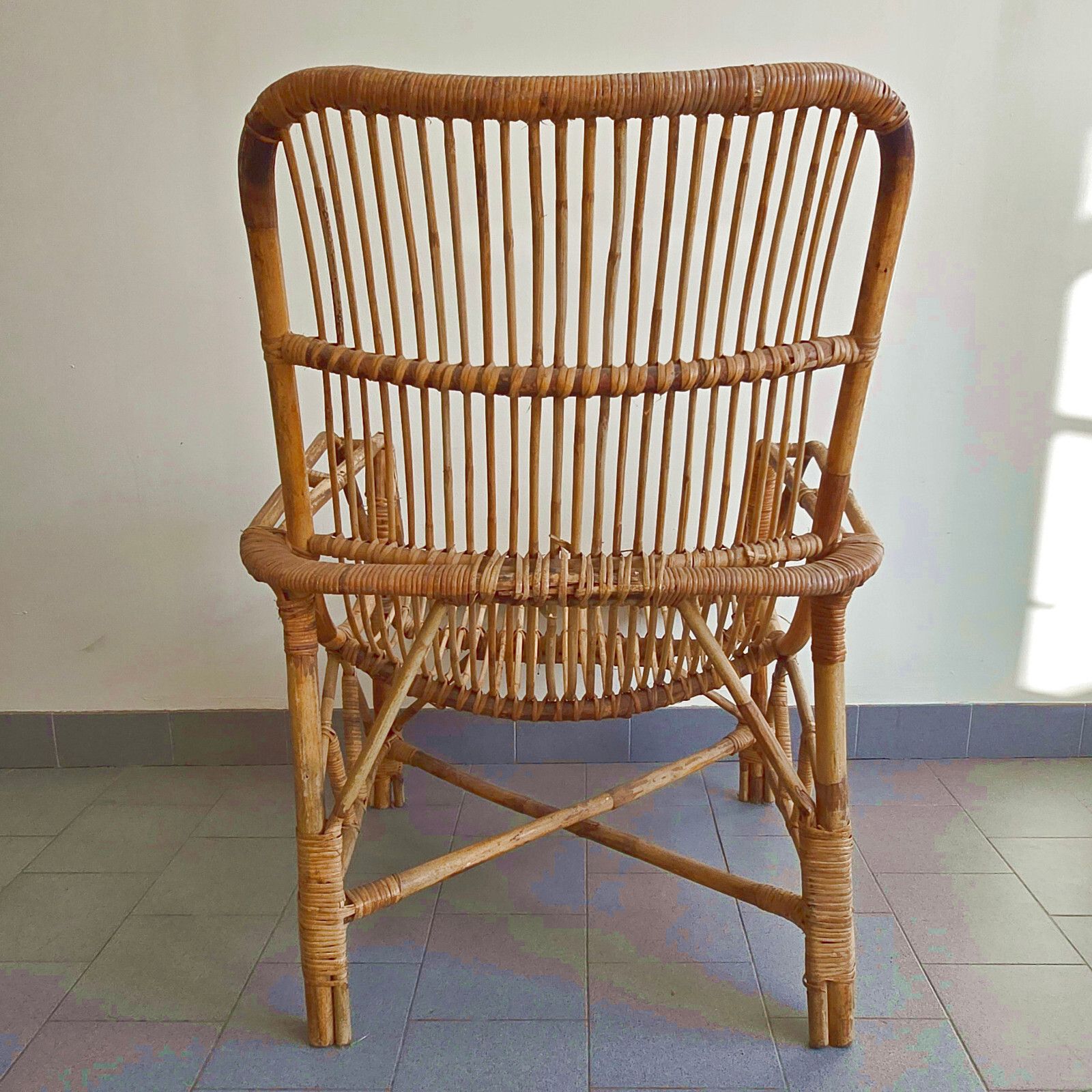 Vintage Jaren 1960 Rotan Fauteuil 60s Dlg Janine Abraham & Rohe Noordwolde photo 447.0
