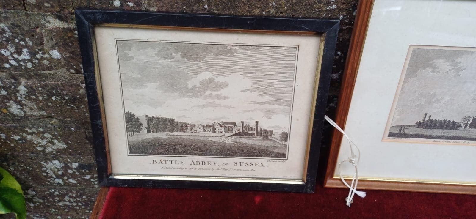 Set Of 3 Historic Prints Of Battle Abbey, Sussex – Antique Engravings & Hand Coloured Gateway Scene, Georgian To Edwardian Framed Art photo vinterior