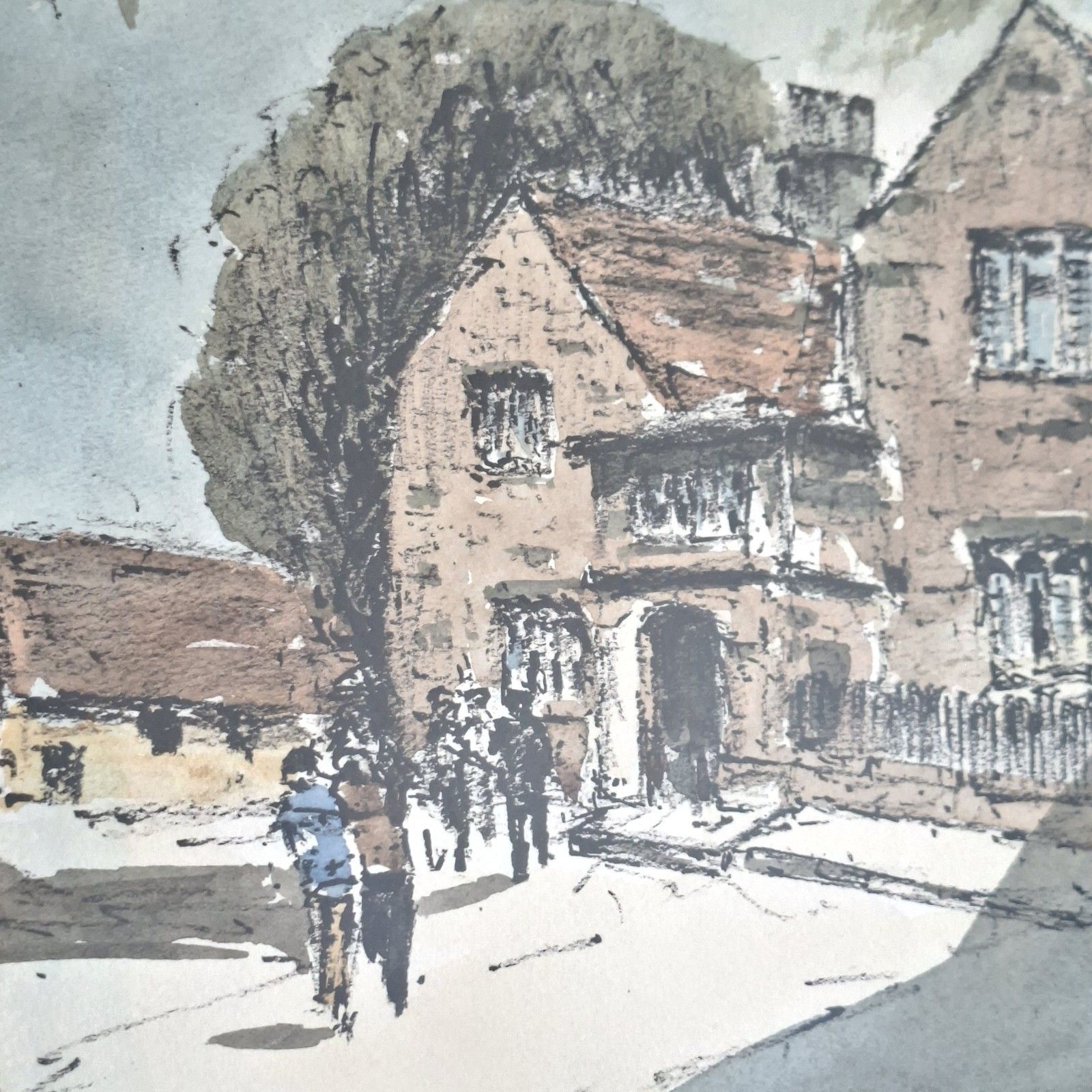 Original Watercolour Painting Hurstwood Lancashire Kenneth Turton Framed Vintage photo furniture