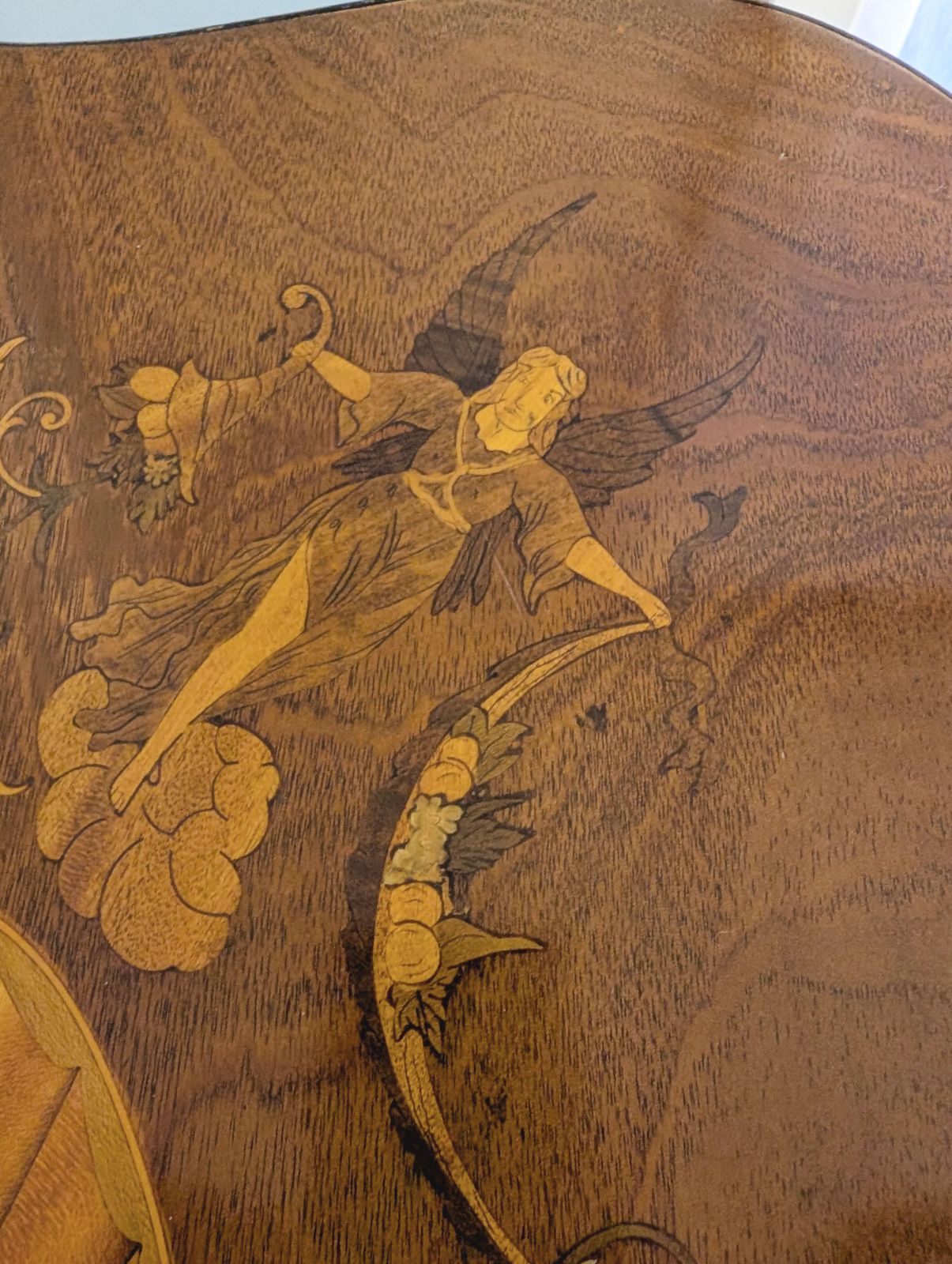 100.0 French Style Kidney Occasional Table With Angelic Inlay Marquetry Top   Limited Time Offer! photo