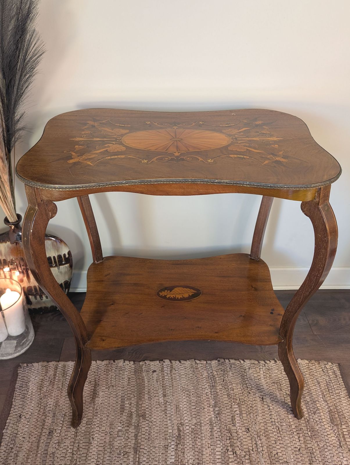 French Style Kidney Occasional Table With Angelic Inlay Marquetry Top   Limited Time Offer!