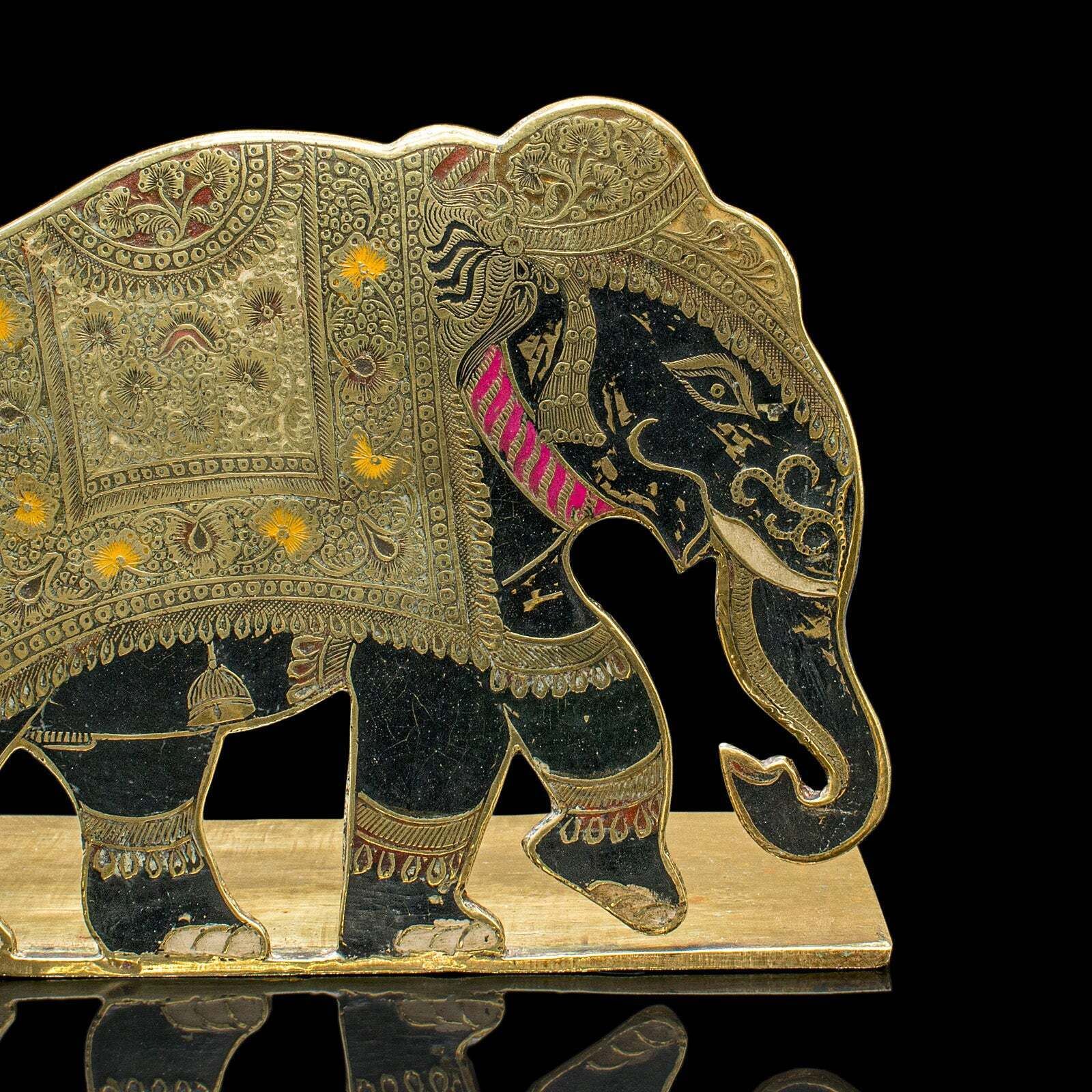 Pair Of Antique Elephant Bookends, Indian Brass Decorative Book Rests, Victorian photo vintage