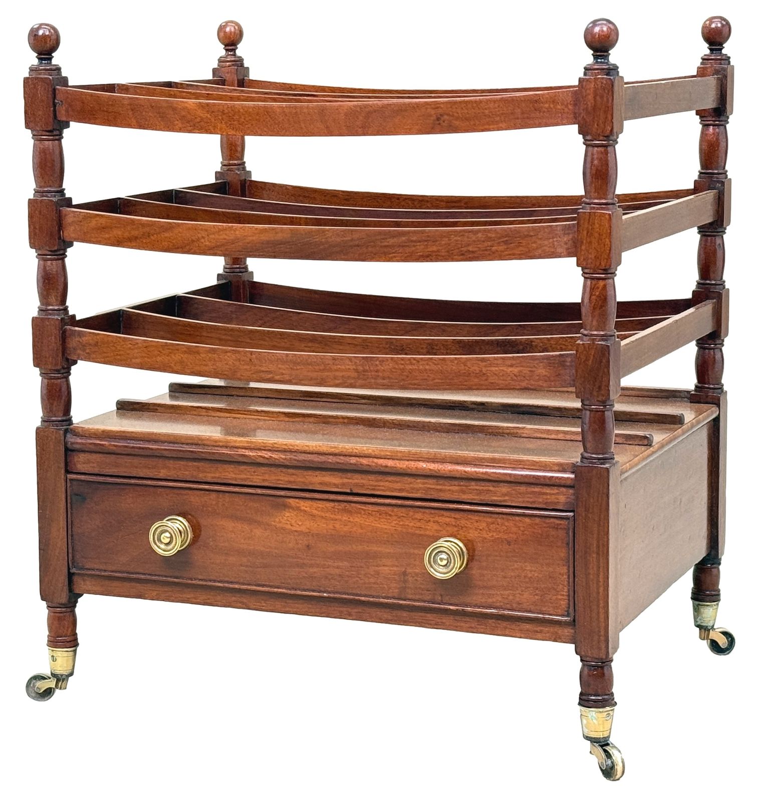 Regency Mahogany Boat Shaped Canterbury (England, Circa 1820)