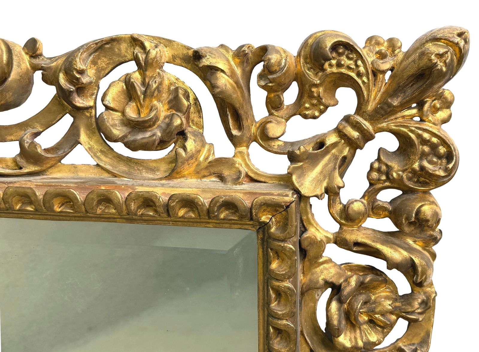 19th Century Rectangular Italian Gilt Wood Wall Mirror (Italy, Circa 1840) photo furniture