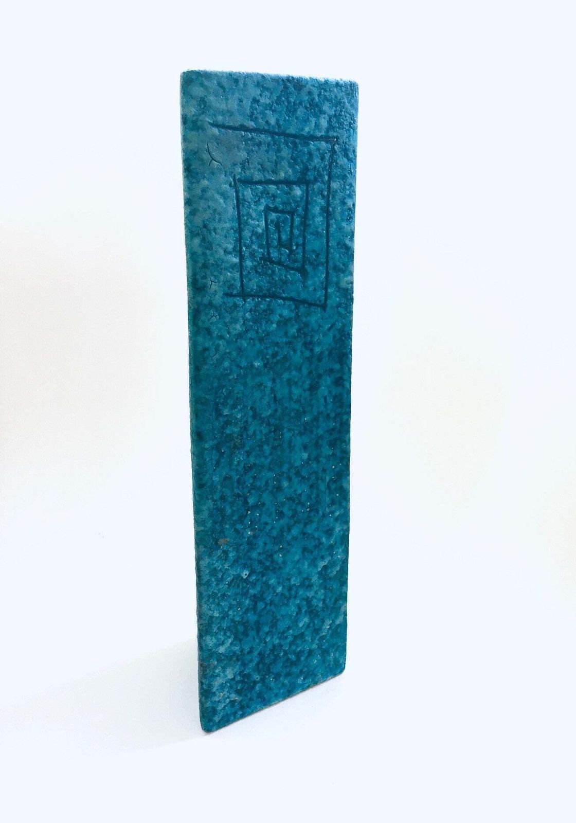 Rare Art Ceramics Sgraffito Triangular Vase By Alvino Bagni For Raymor, Italy 1960's photo 1100.0