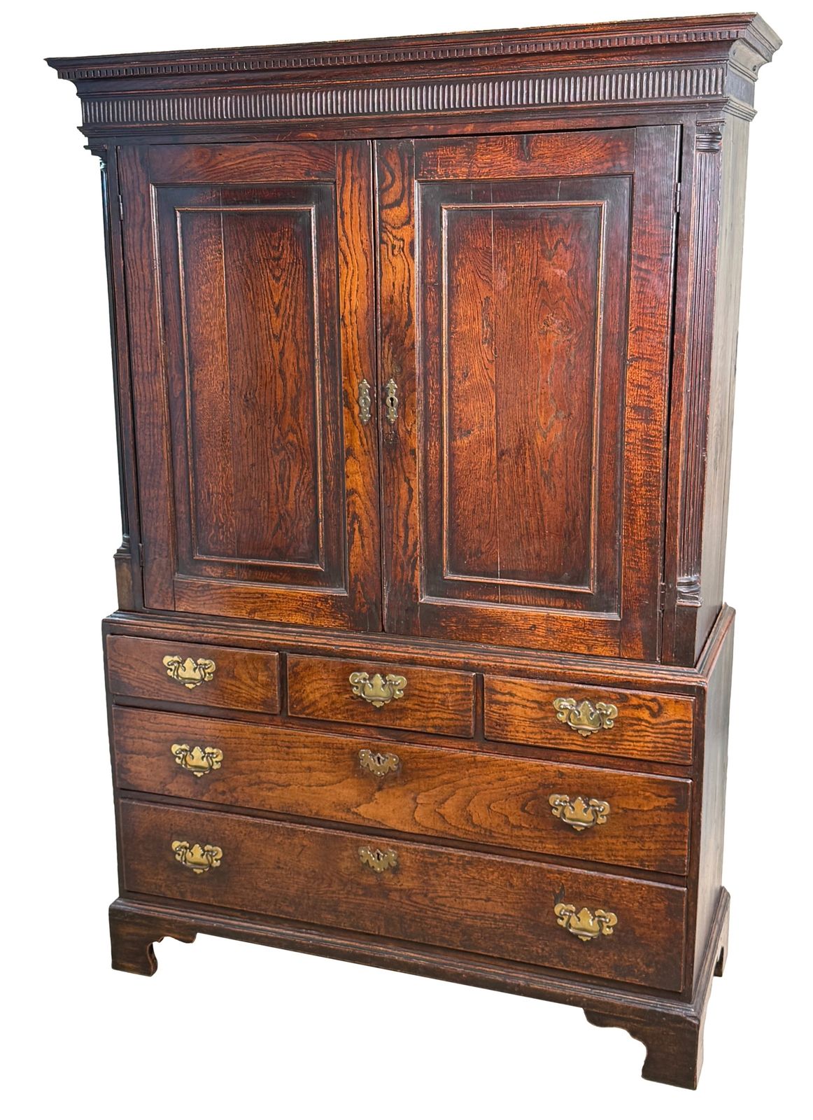 Georgian 18th Century Oak Press Cupboard (England, Circa 1750)