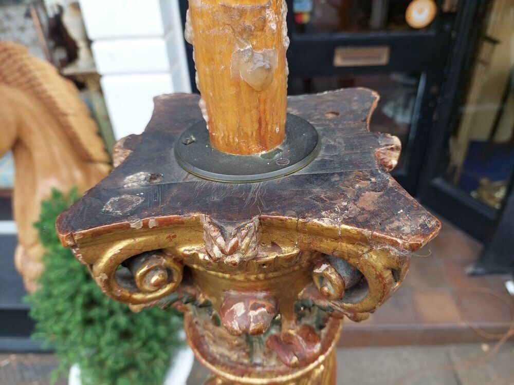Pair Of Italian 17thc Corinthian Column Lamps photo vinterior