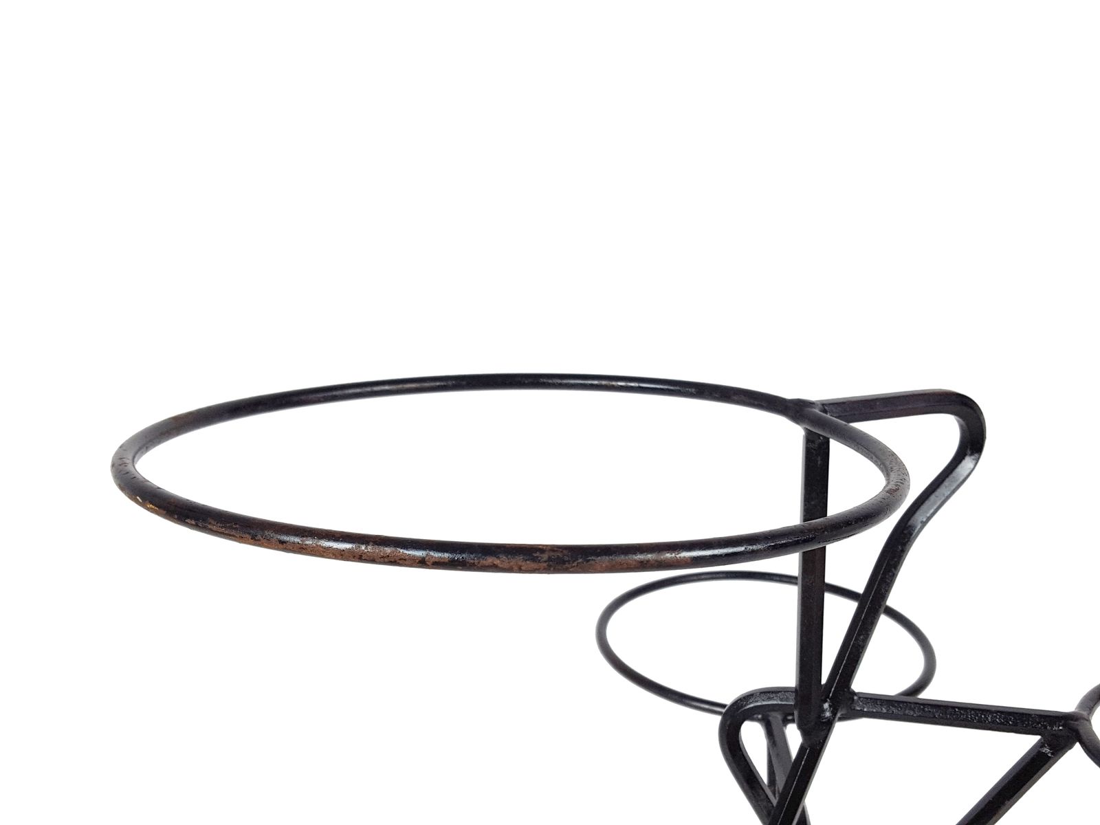 Italian Black Metal Rod Midcentury Free Standing Plants Holder photo buy