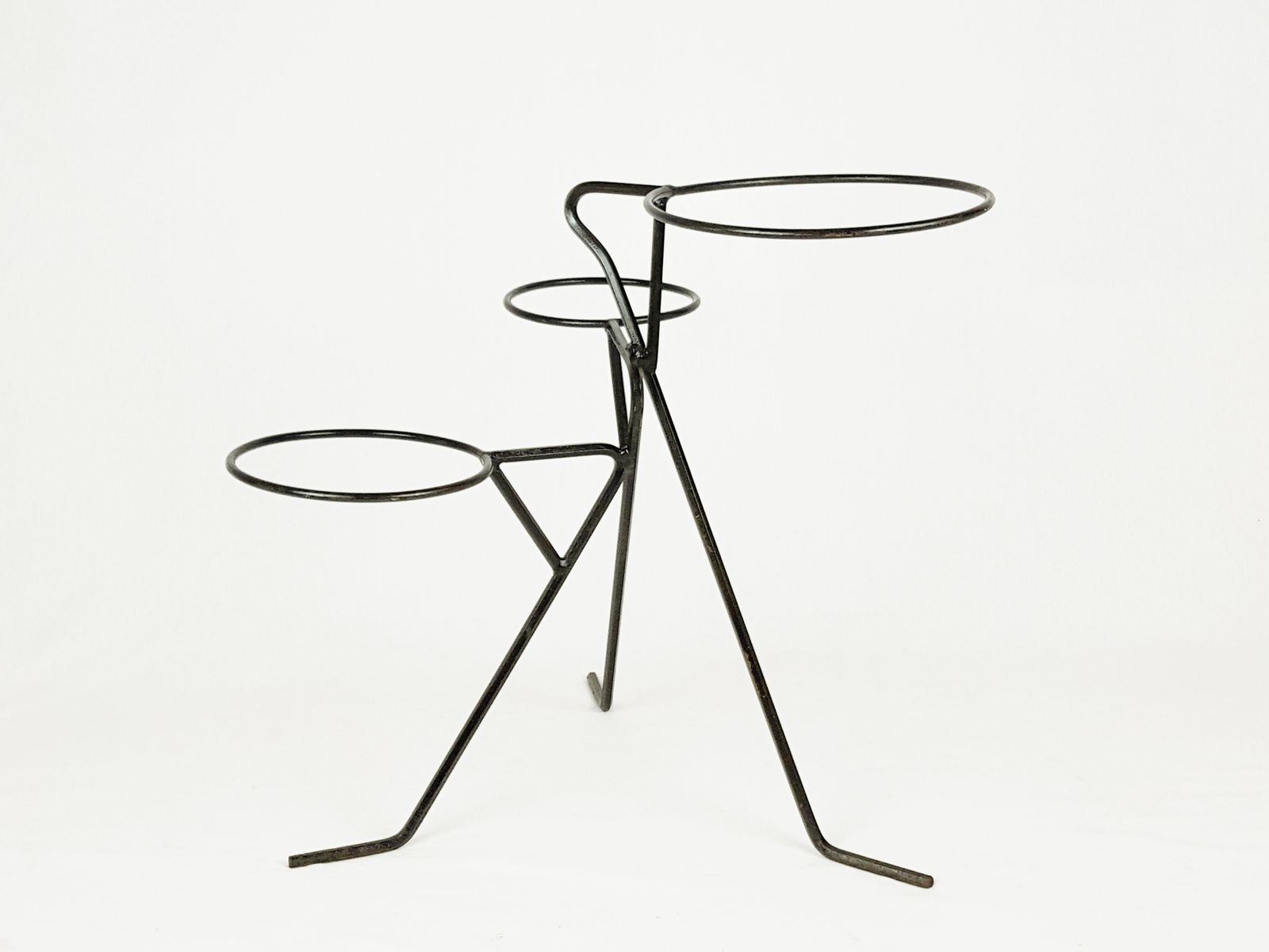 photo for sale Italian Black Metal Rod Midcentury Free Standing Plants Holder