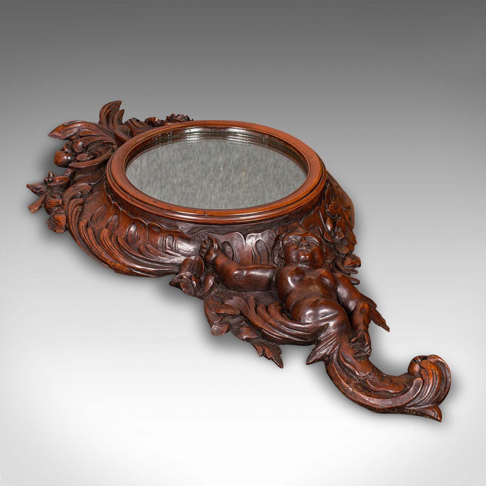 Antique Rococo Mirror, Italian, Carved Fruitwood, Hall, Lounge, Victorian, 1900 photo Home Decor