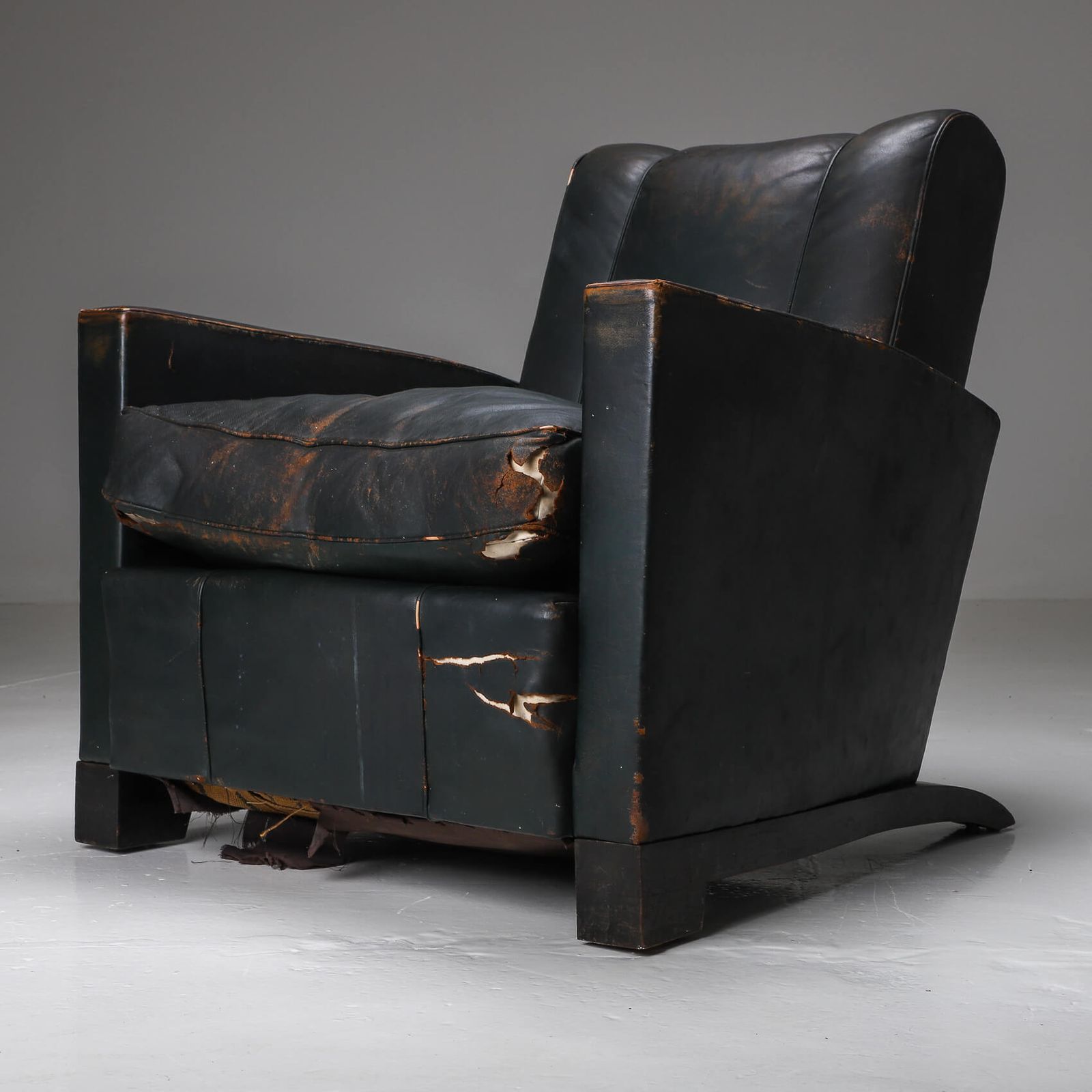 Pair Of Art Deco Leather Chairs