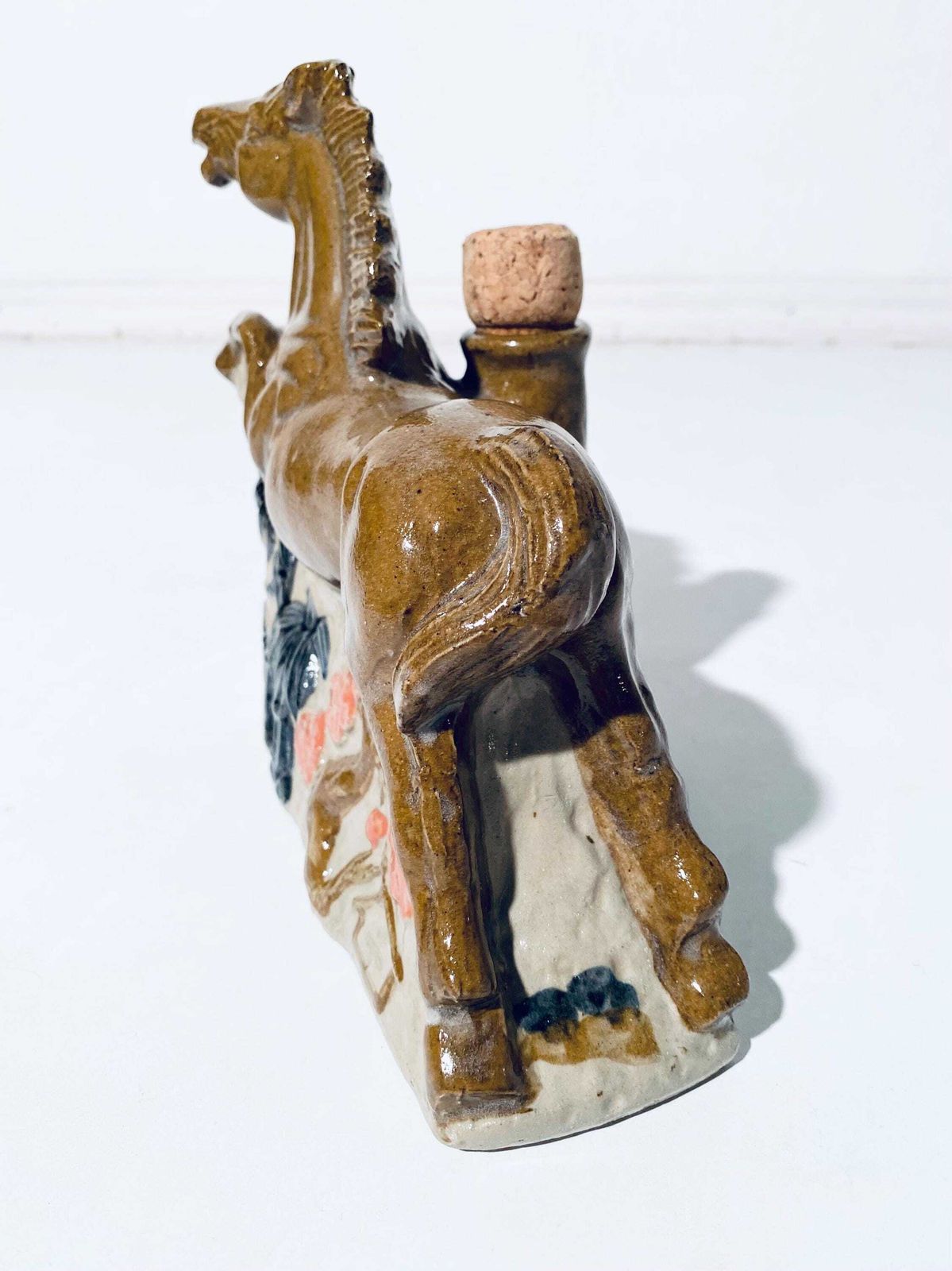 Ceramic Horse Spirit Decanter / Japanese Or Chinese Bar Decor / Sake Bottle photo vintage