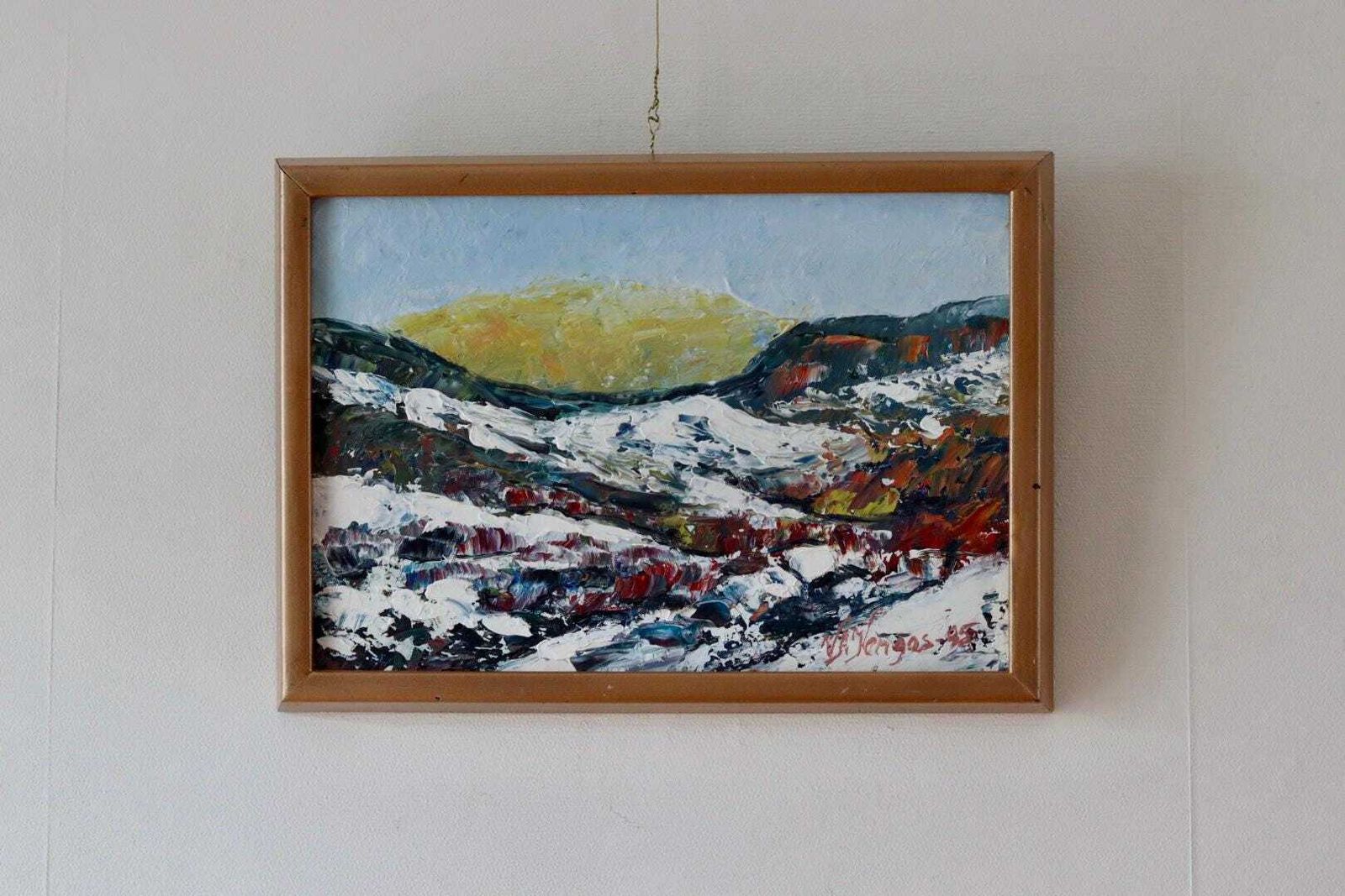 Swedish Oil Painting "Uddevalla 1995" By Veikko Kangas   Vintage, Framed | 36 X 26 Cm / 14.2 X 10.2 In photo furniture