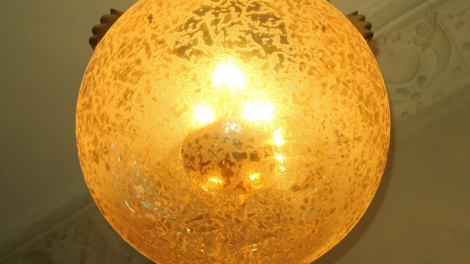 Doria Leuchten Frosted Glass And Brass Pendant Light, 1970s photo furniture
