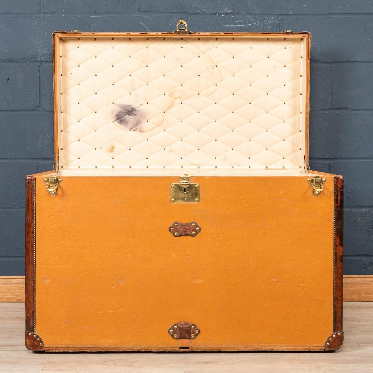 20th Century Louis Vuitton Malle Haute Trunk Orange "Vuittonite" Canvas, C.1900 photo buy