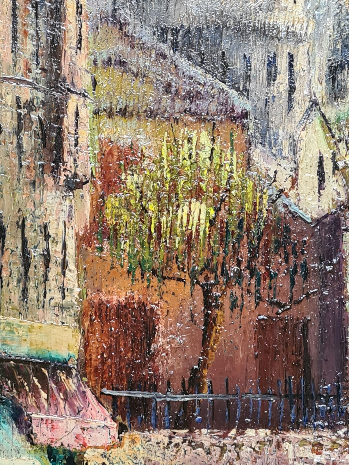 1569.0 Augustin Francois Guille Aka Archiguille, Paris School Cityscape, Circle Of Maurice Utrillo, La Mère Catherine Montmartre (1960) photo