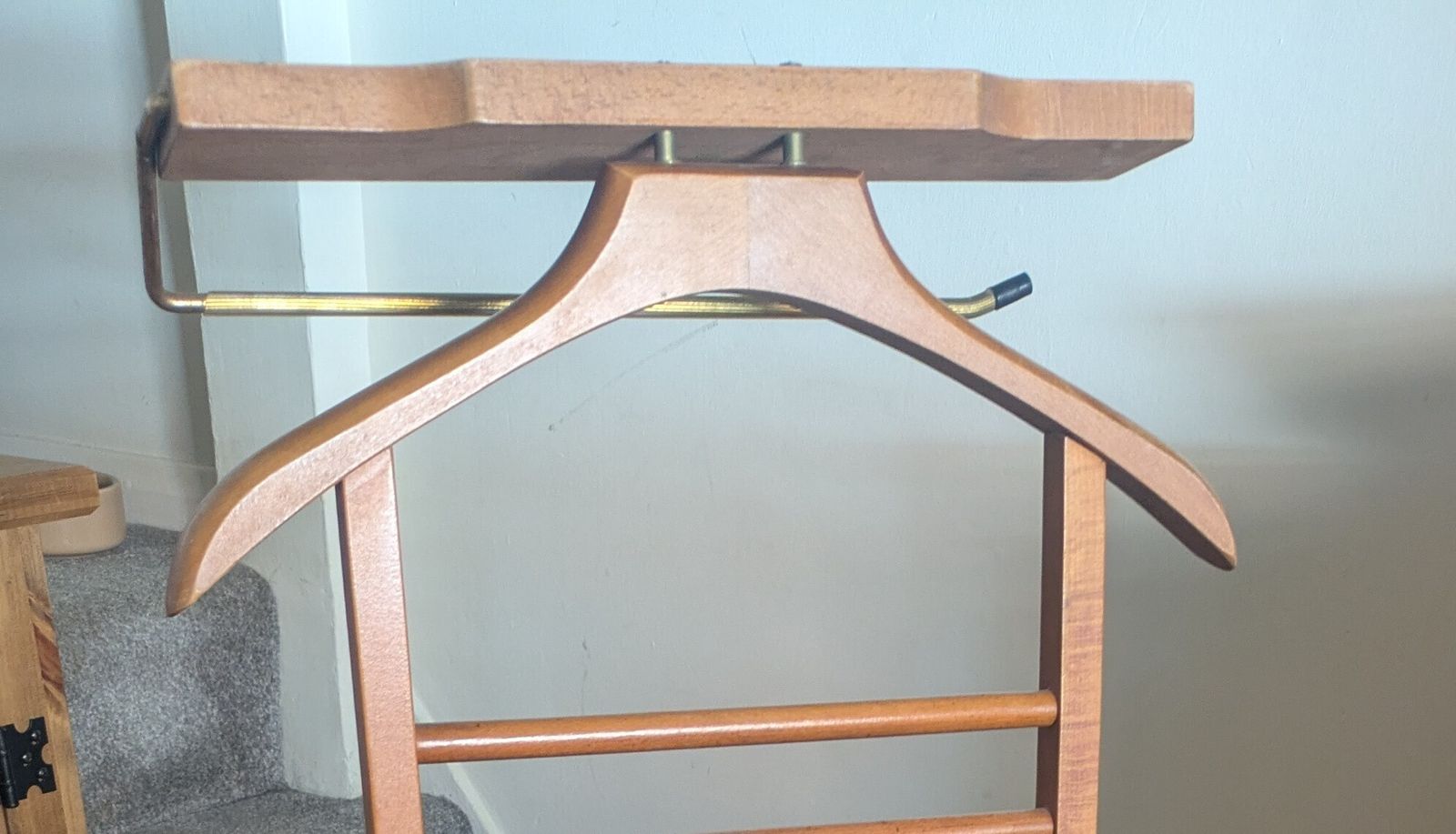 Butler Valet Folding Chair Clothes Stand. Beech And Vinyl. Fratelli Reguitti. Mid Century