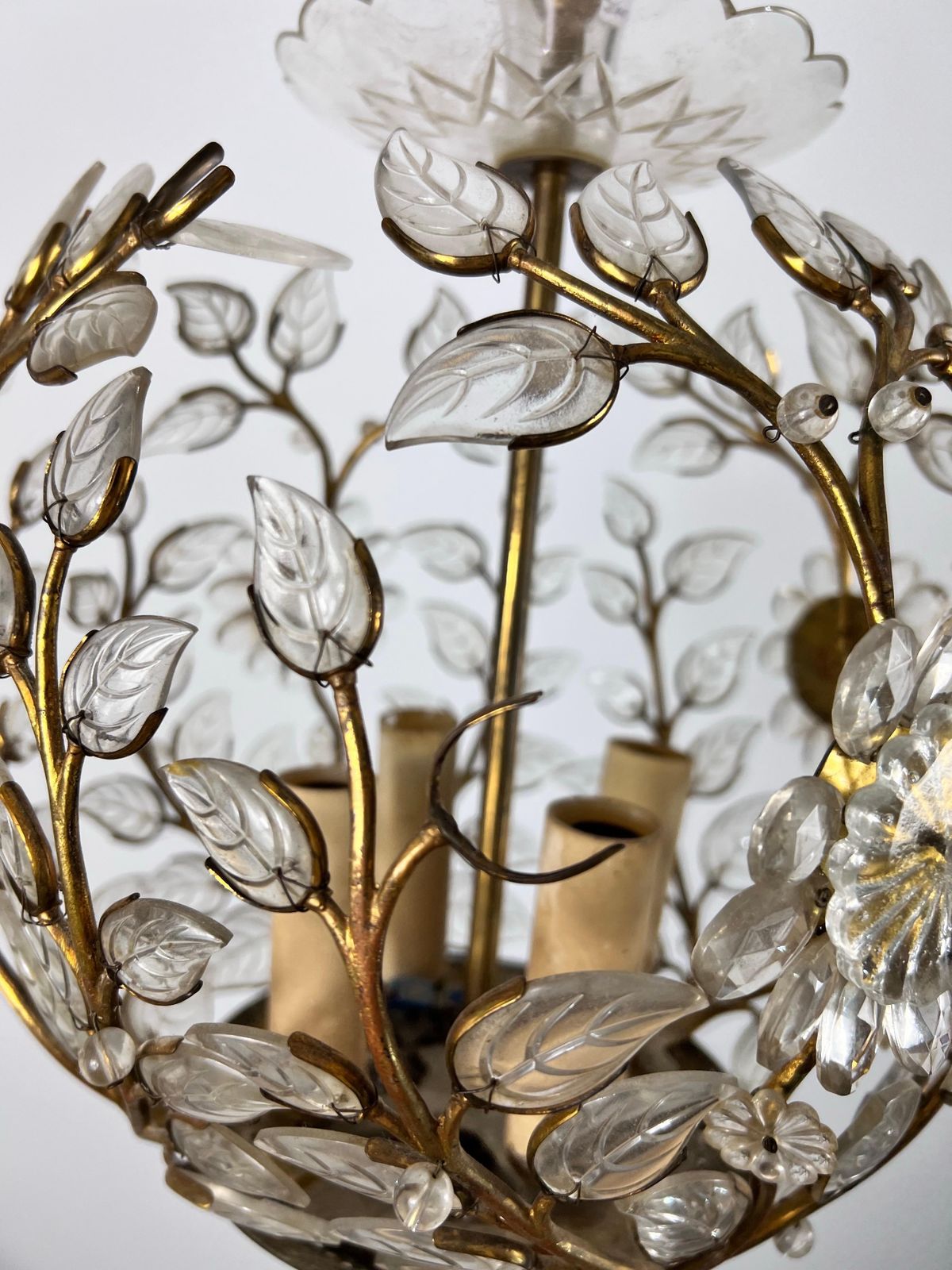 photo vinterior Brass And Crystal Glass Chandelier By Ernst Palme For Palwa, 1960s