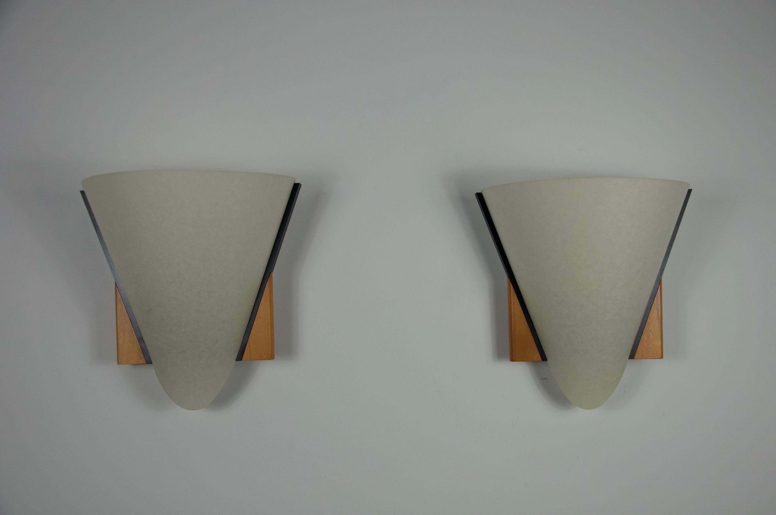 Pair Of Wooden Wall Lamps By Domus, 1970s photo furniture