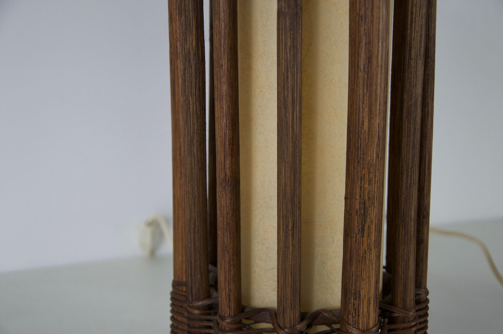 photo furniture Pair Of Midcentury Wooden Table Lamps In The Style Of Temde, Circa 1970