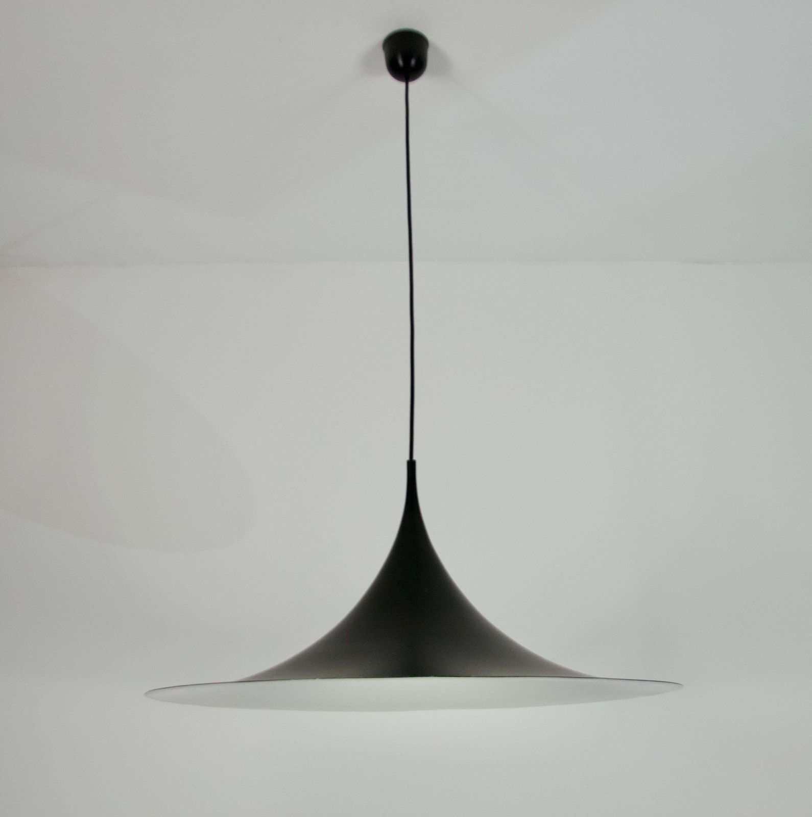 Black Round Pendant Lamp By Fog & Mørup, 1970s photo furniture