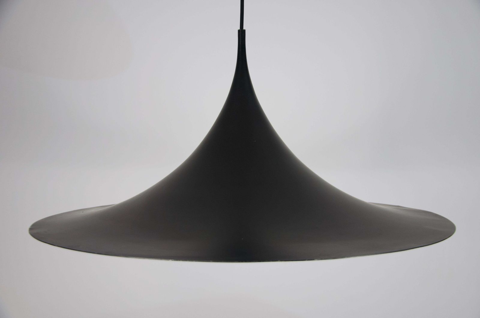 Black Round Pendant Lamp By Fog & Mørup, 1970s photo vinterior