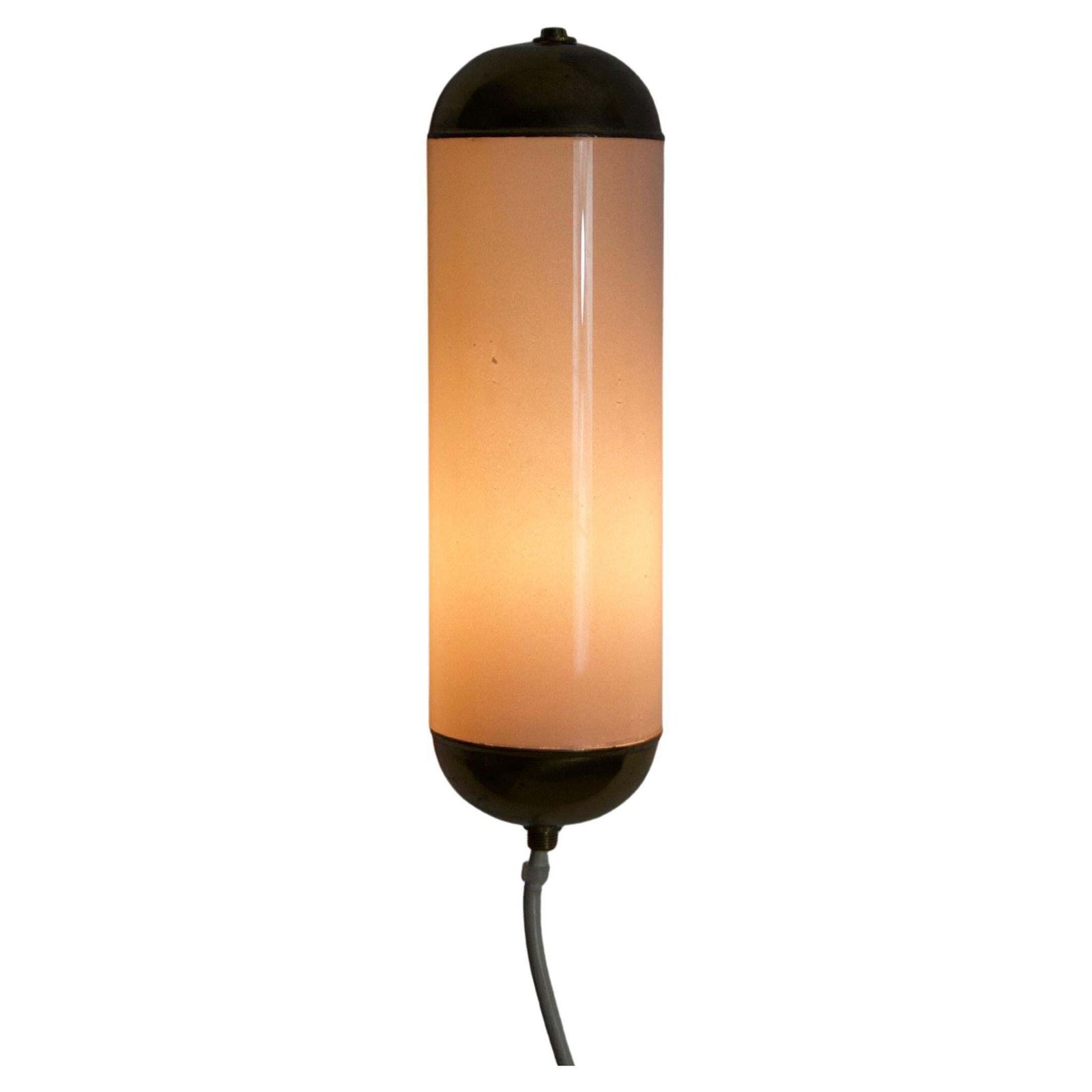 Brass And Opaline Glass Wall Lamp By Glashütte Limburg, 1960s