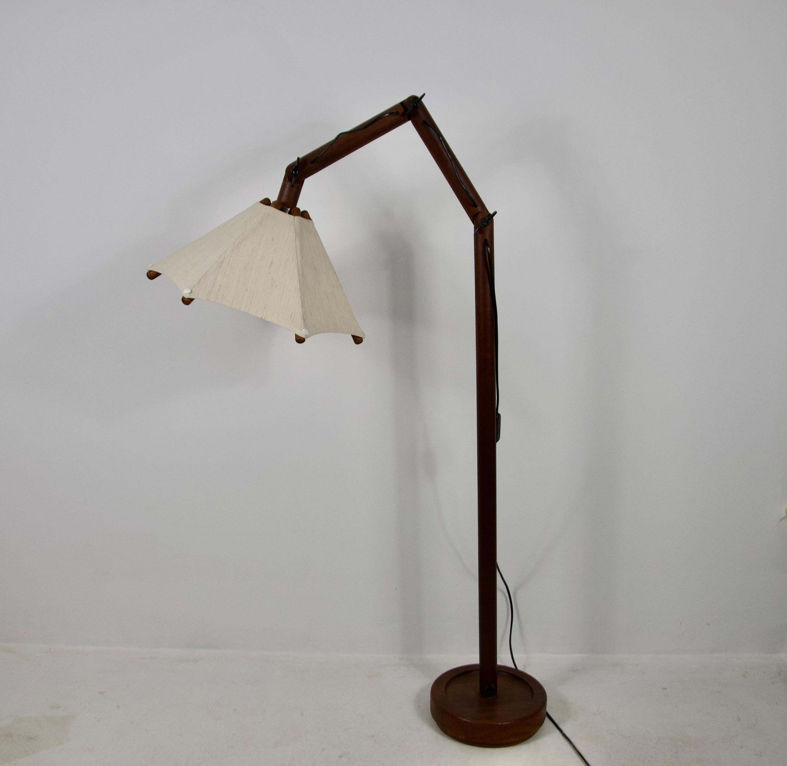 Adjustable Midcentury Wooden Floor Lamp By Domus, 1960s photo Lighting