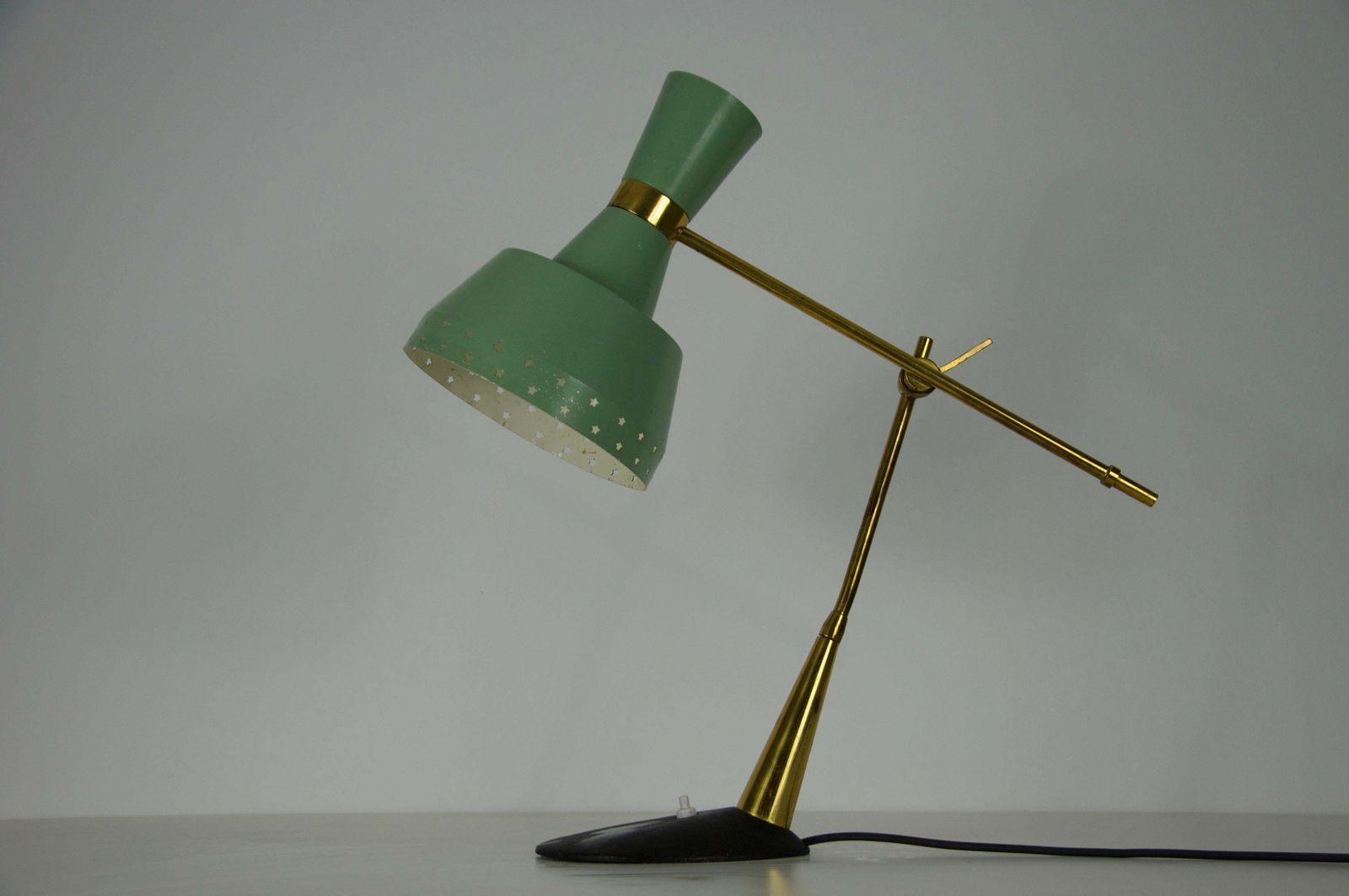 Mid Century Italian Brass And Metal Table Lamp, 1960s photo vinterior