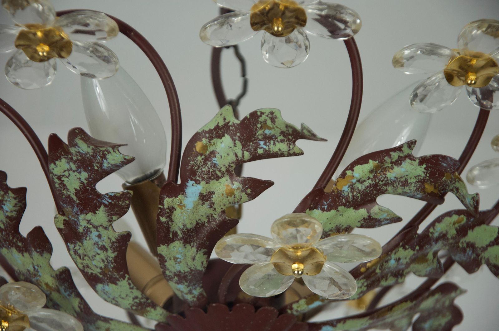 photo vinterior Green Florentine Flower Shape Ceiling Lamp By Banci Firenze, Italy, 1970s