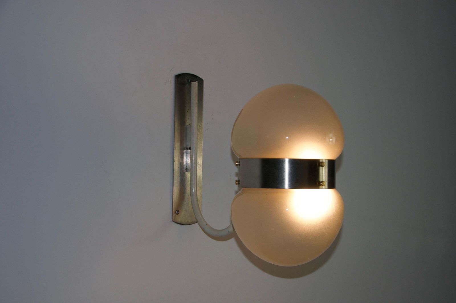 Chrome And Glass Wall Lamp By Sergio Mazza For Artemide, Italy, 1960s photo for sale