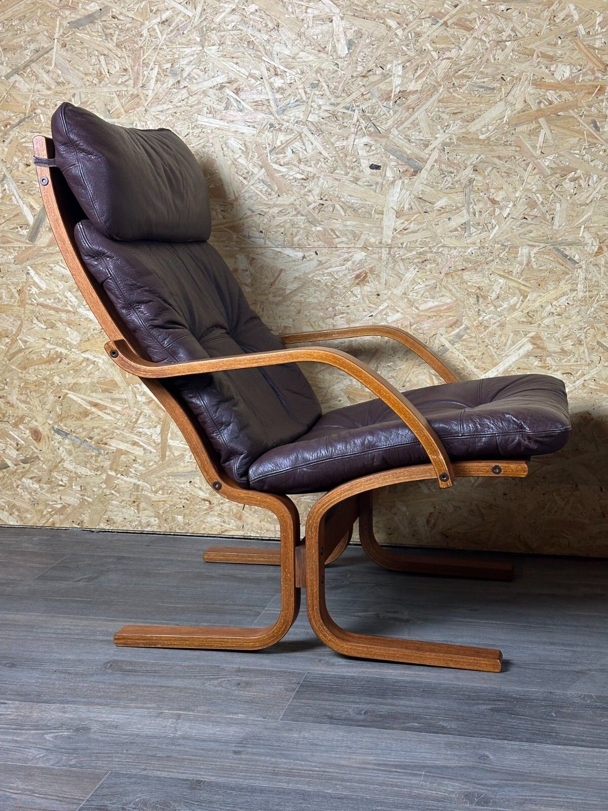 2x 60s 70s Armchairs Easy Chair Leather Armchairs Westnofa Norway Mid Century photo Furniture