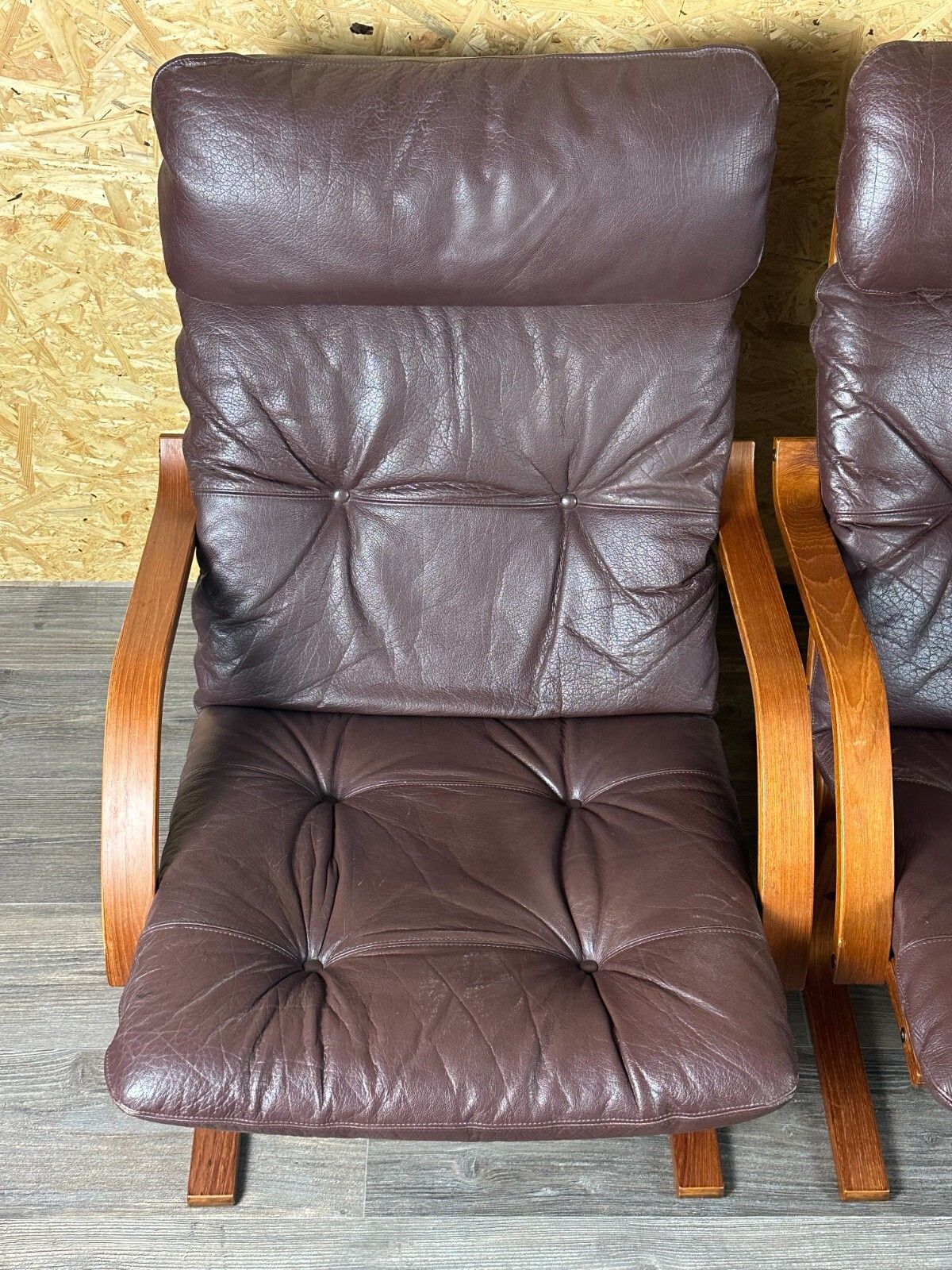 photo vinterior 2x 60s 70s Armchairs Easy Chair Leather Armchairs Westnofa Norway Mid Century