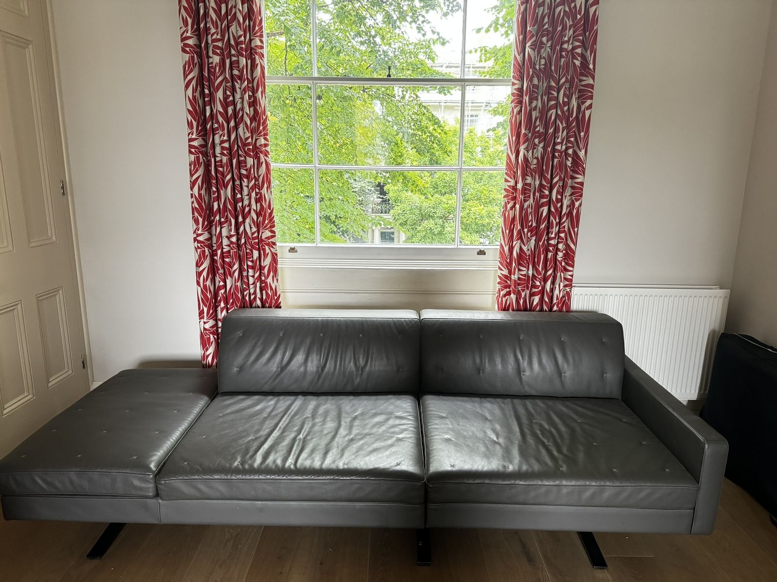 Rare Poltrona Frau “Kennedee” 3 Seat Sofa – In Gunmetal Grey “Pelle Frau” Leather photo vintage