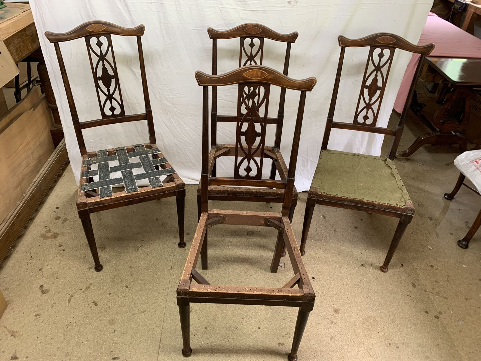 Set Of 4 Arts & Craft Chair Frames