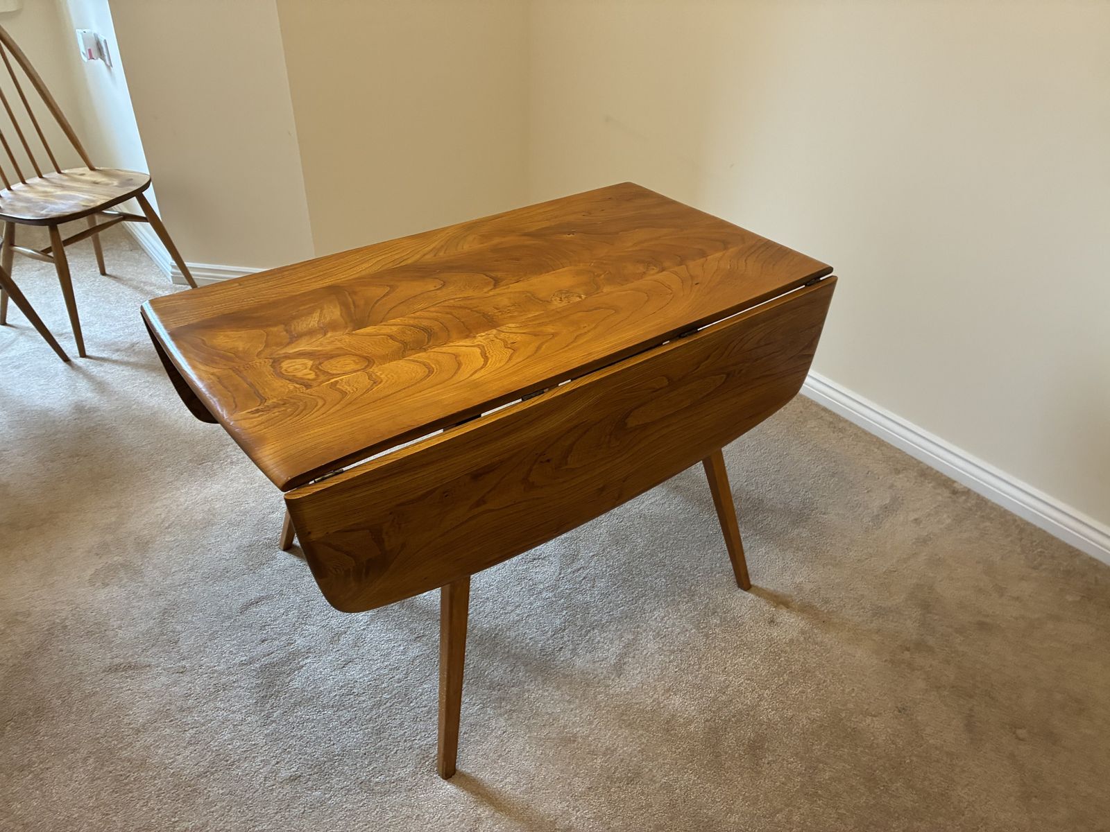 Period Ercol Square Folding Dining Table With Curved Edges photo 600.0