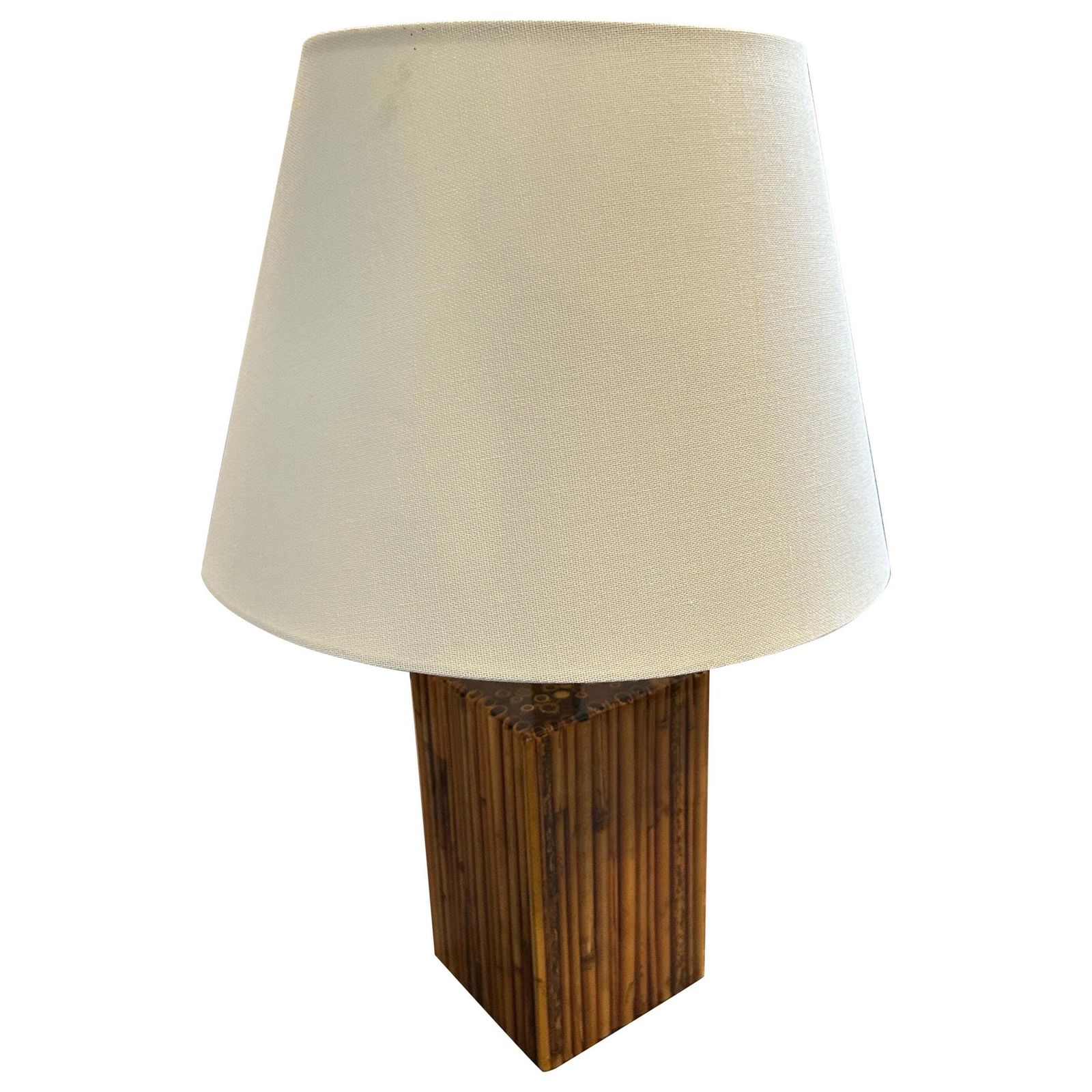 1960s Mid Century Modern Riccardo Marzi Bamboo Resin Italian Table Lamp