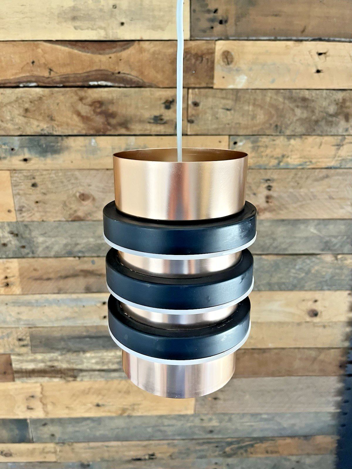Pair Of Gec Mid Century Copper Space Age 70's Ceiling Light Shades Danish Fog & Morup Jo Hammerborg Style photo 220.0