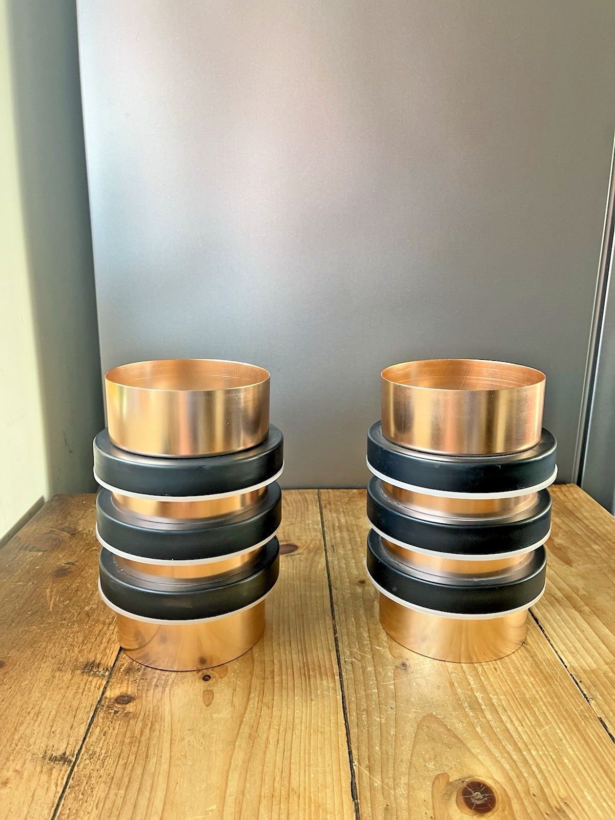 220.0 Pair Of Gec Mid Century Copper Space Age 70's Ceiling Light Shades Danish Fog & Morup Jo Hammerborg Style photo