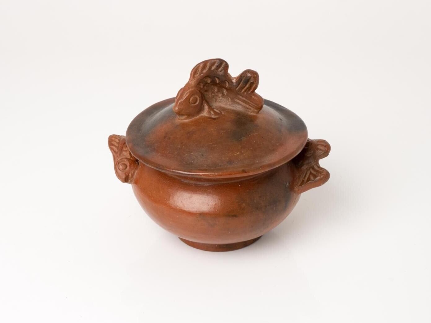Primitive Clay Sasak Pot With Lid | Vintage Ceramic Lidded Pot | Clay Pot photo for sale