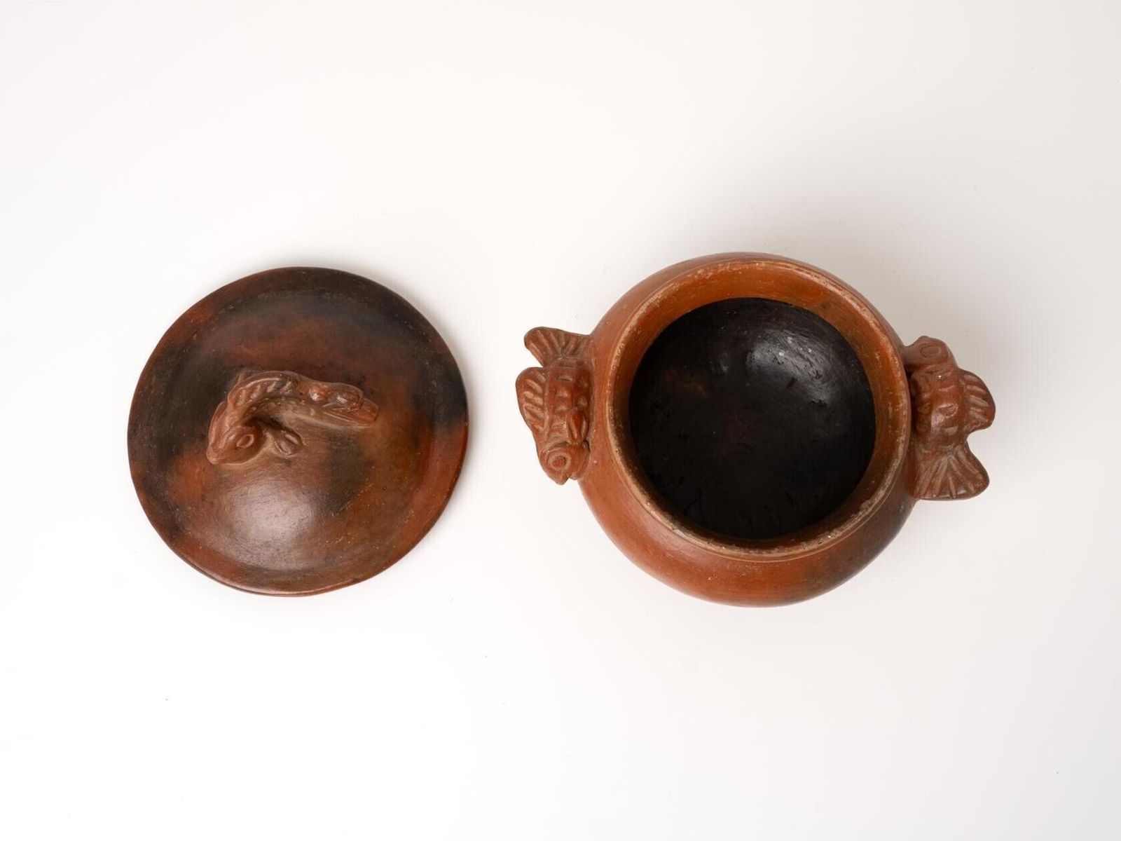 Primitive Clay Sasak Pot With Lid | Vintage Ceramic Lidded Pot | Clay Pot photo Home Decor