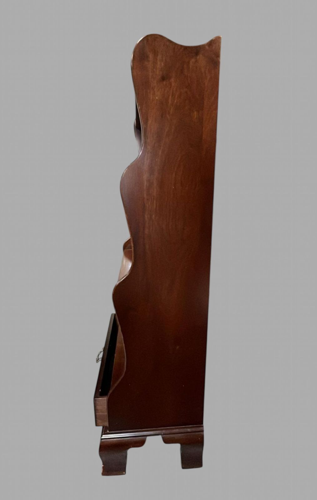 Mid Century Mahogany Veneered Four Shelf Waterfall Bookcase photo Furniture