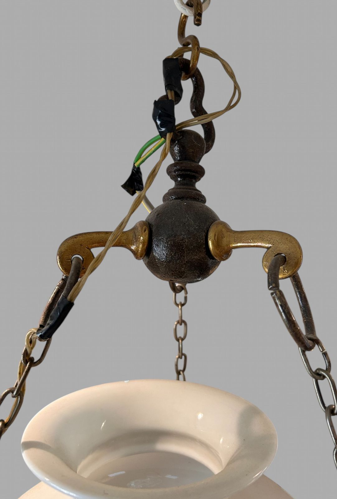 A Fabulous Arts And Craft Wrought Iron And Brass Lamp 'Converted' Electric photo Lighting