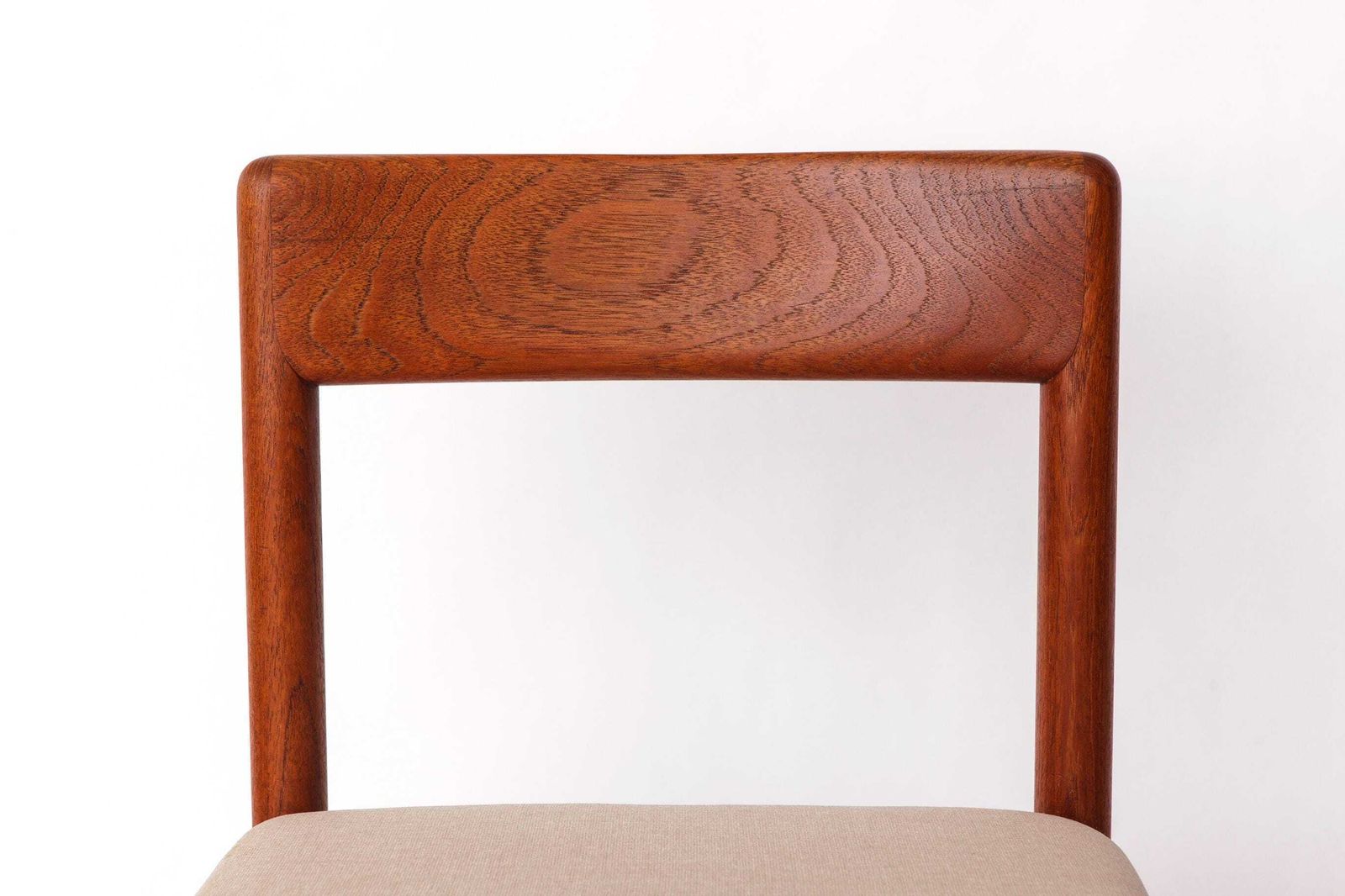 1 Of 4 Mid Century Oak Dining Chair – 1960s Vintage, Light Gray Upholstery photo furniture