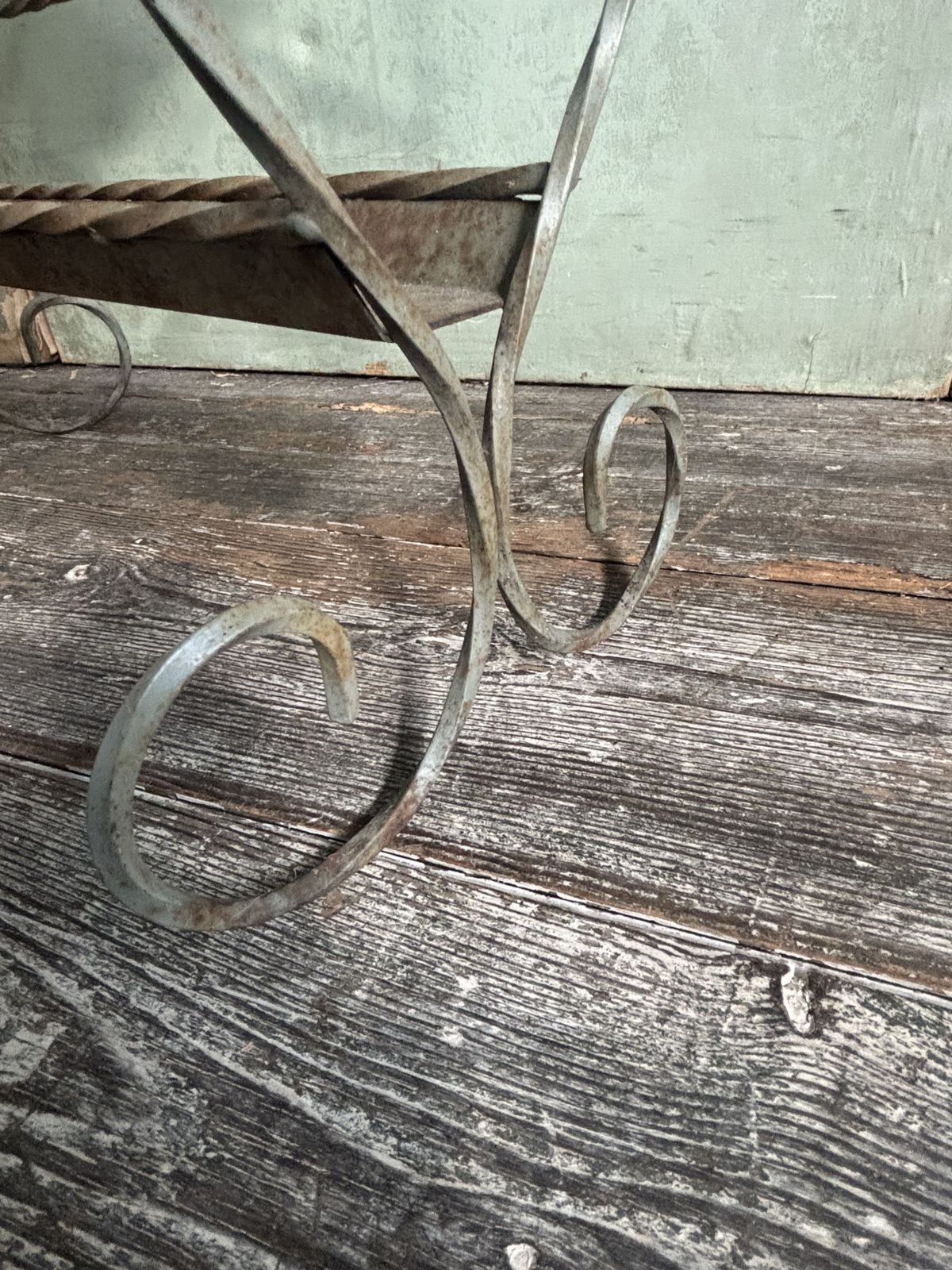 Vintage French Wrought Iron Magazine Rack photo furniture